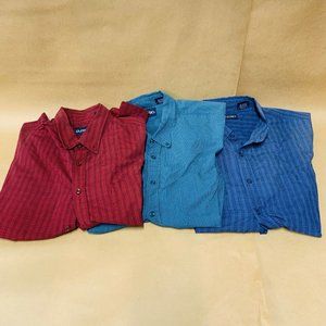 Lot of 3 Mens Large Puritan Short Sleeve Button Up Casual Dress Shirt L
